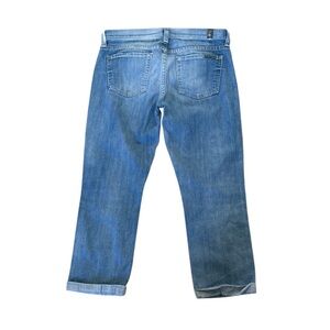 7 For All Mankind‎ Skinny Crop & Roll Cuffed Stretch Jeans Size 25 Casual Denim